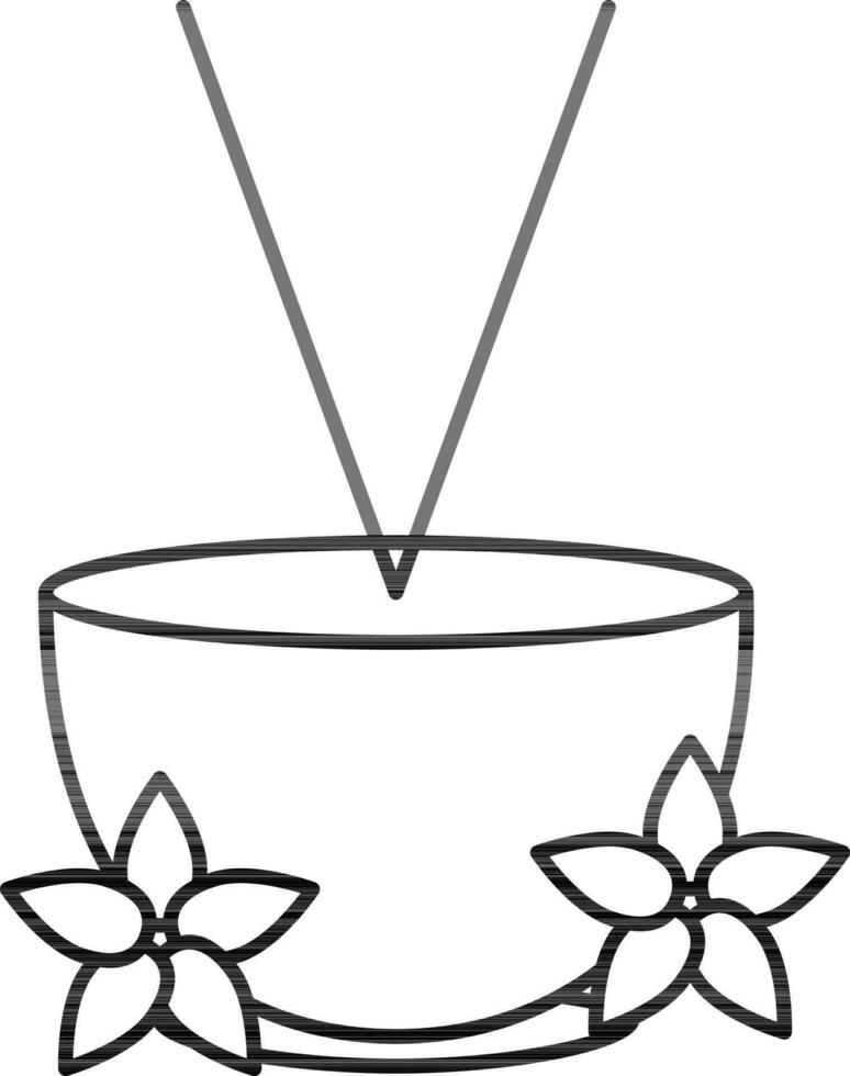 Aroma Incense Sticks Icon In Outline Style. vector