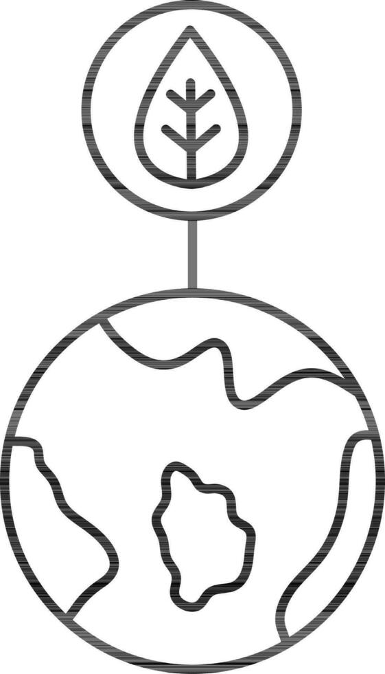 Plant In Earth Icon In Thin Line Art. vector