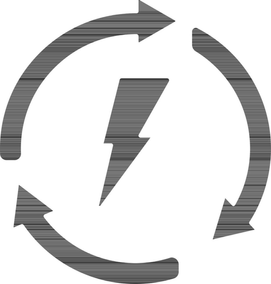 Renewable Energy Icon In Black Color. vector