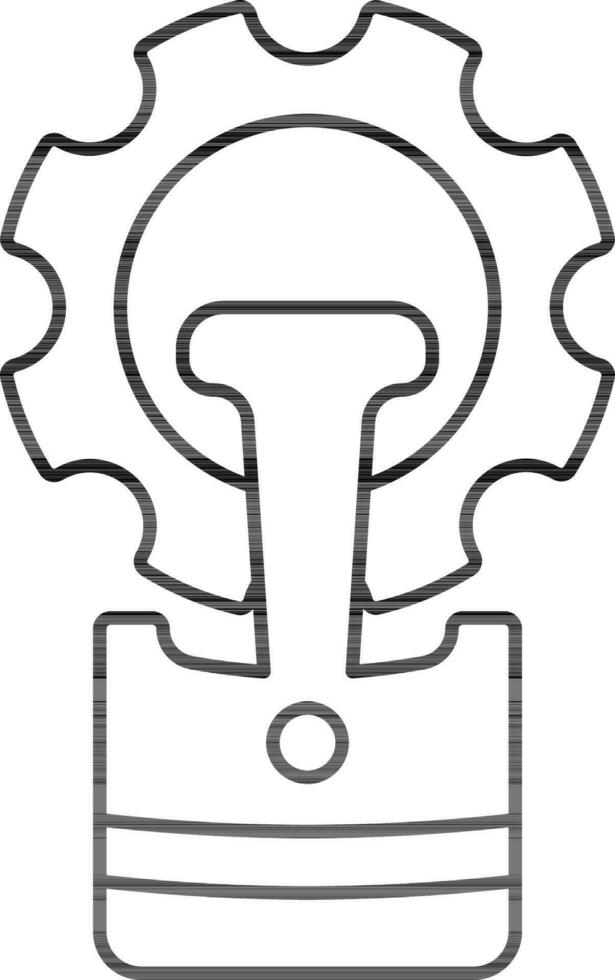 Piston Setting Icon In Thin Line Art. vector