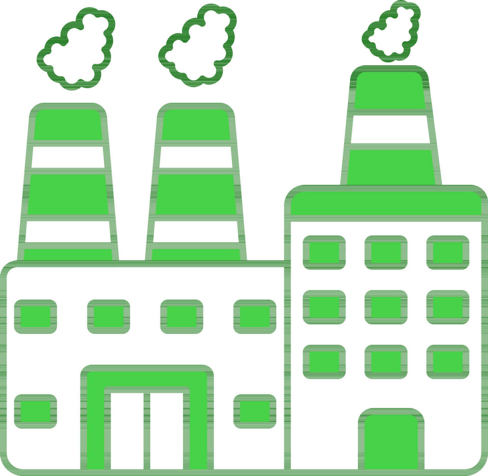 Flat Style Industry Green And White Icon. 24446699 Vector Art at Vecteezy