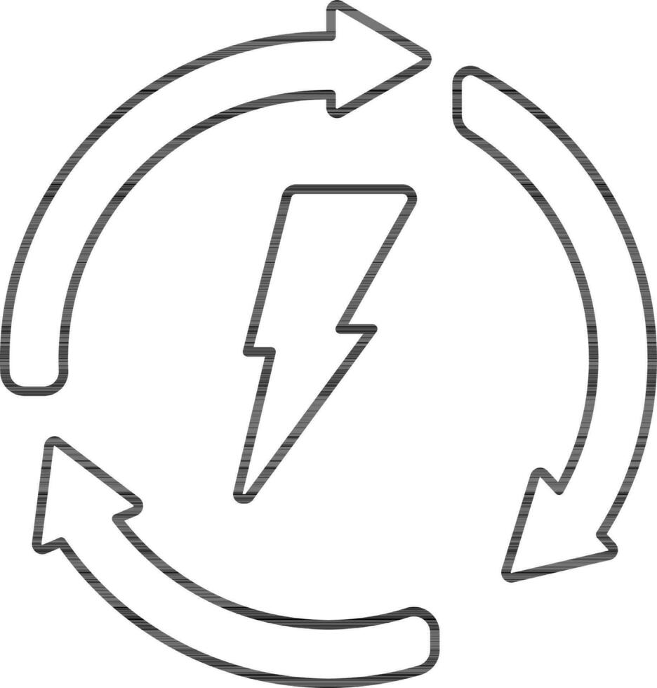 Line Art Renewable Energy Icon. vector