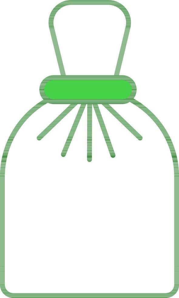 Isolated Sack Icon In Green And White Color. vector