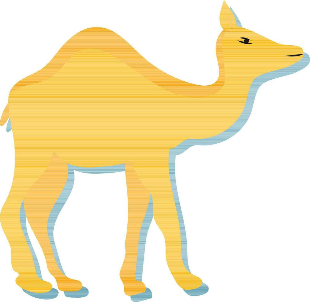 Flat Style Camel Icon In Orange Color. vector