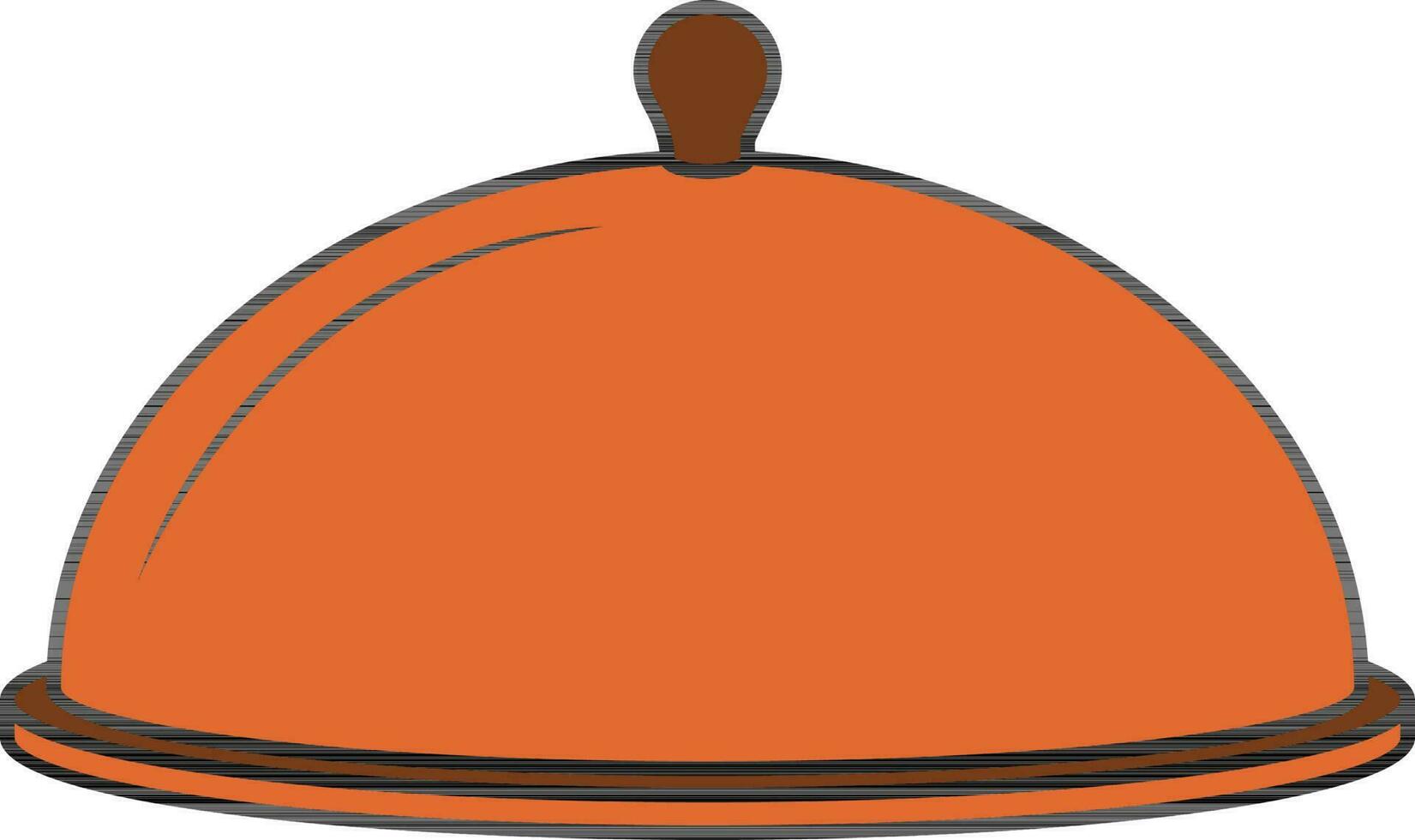 campana de cristal icono o símbolo en marrón y naranja color. vector