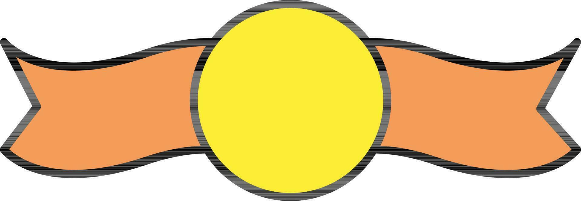 Ribbon Icon In Yellow And Orange Color. vector