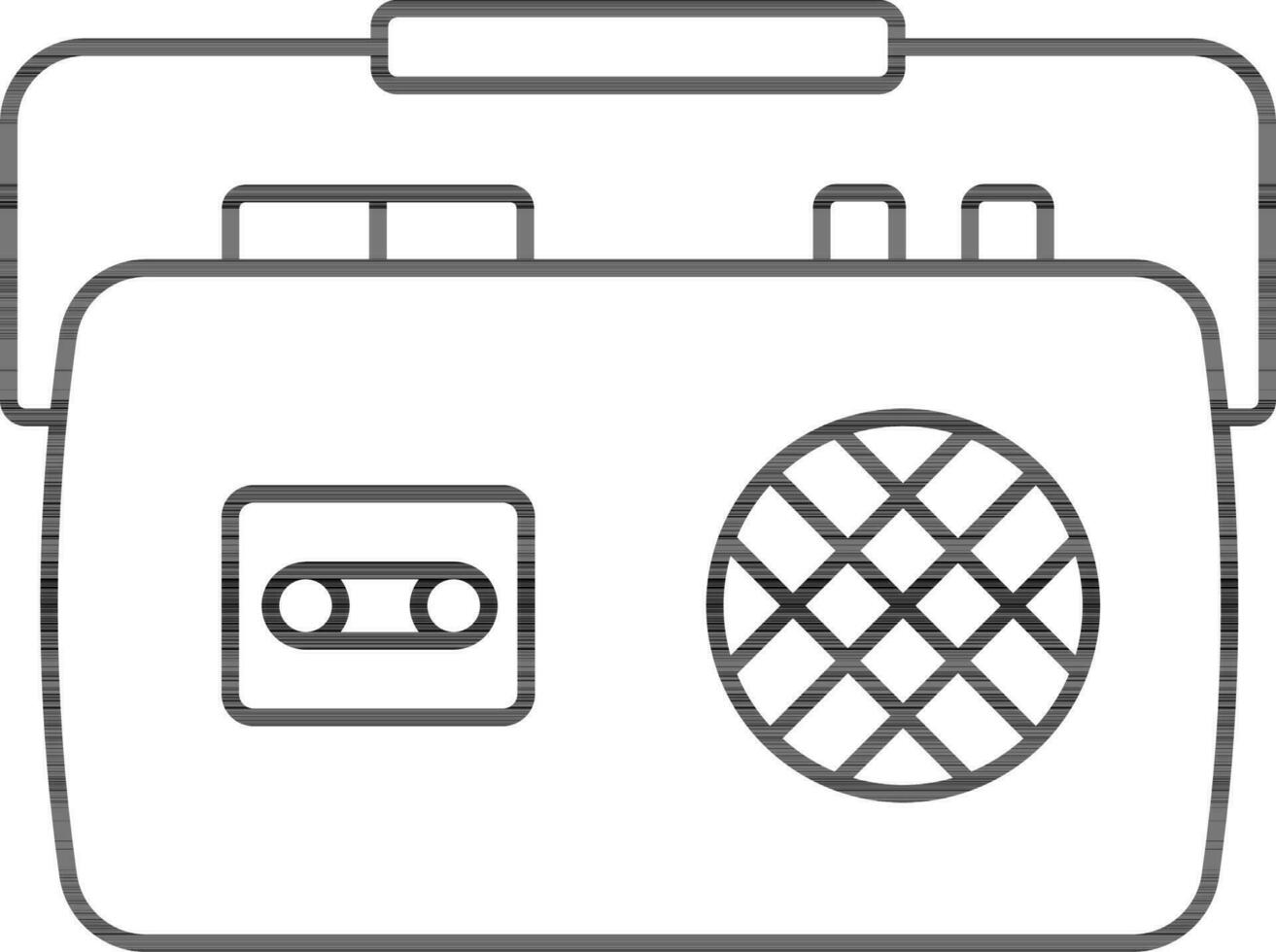 Cassette Tape Radio Icon In Line Art. vector