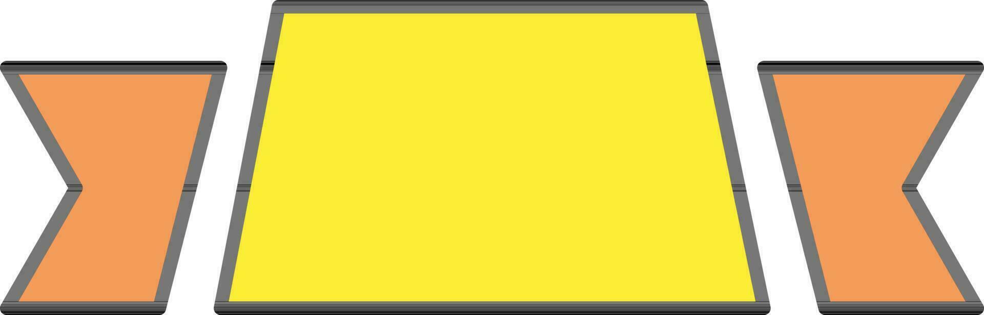 Orange And Yellow Color Fold Ribbon Icon. vector