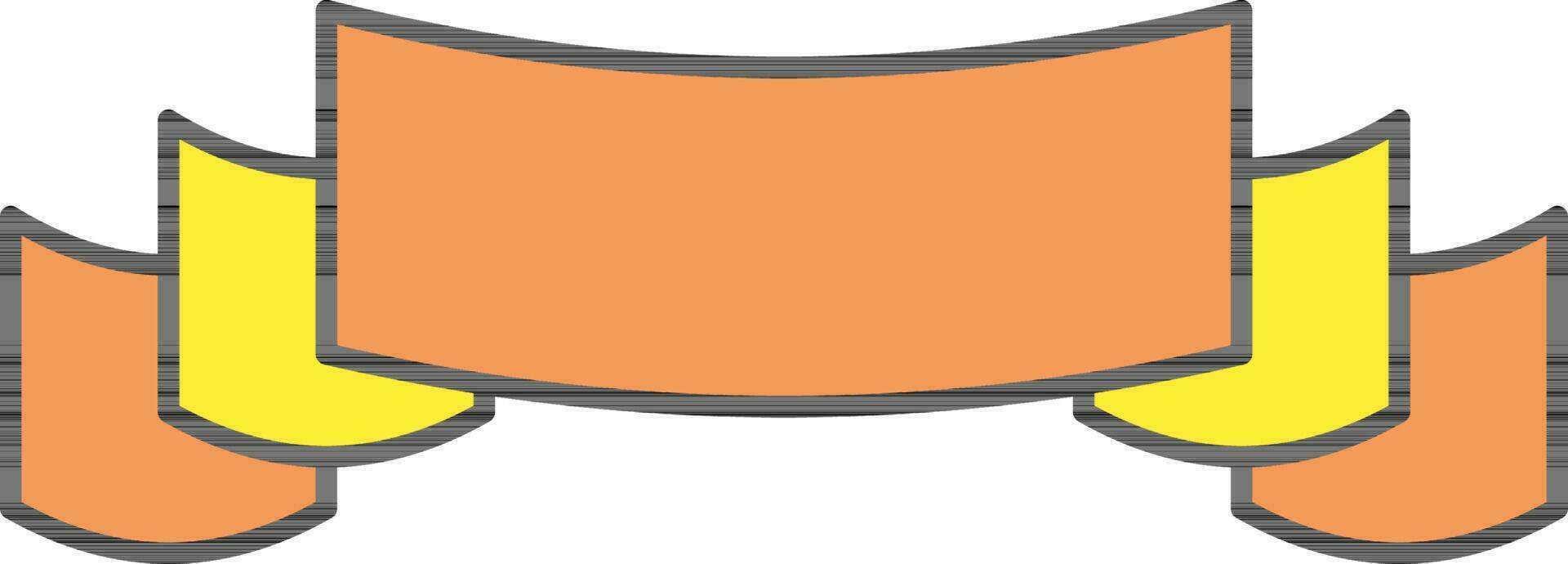 Folded Ribbon Icon In Orange And Yellow Color. vector