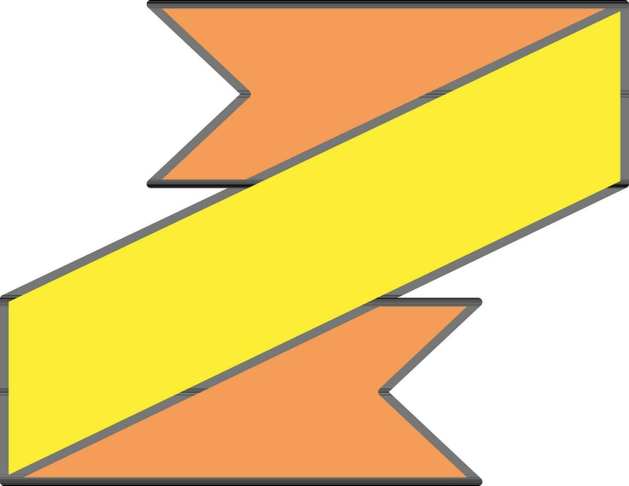 Orange And Yellow Color Fold Ribbon Icon. vector