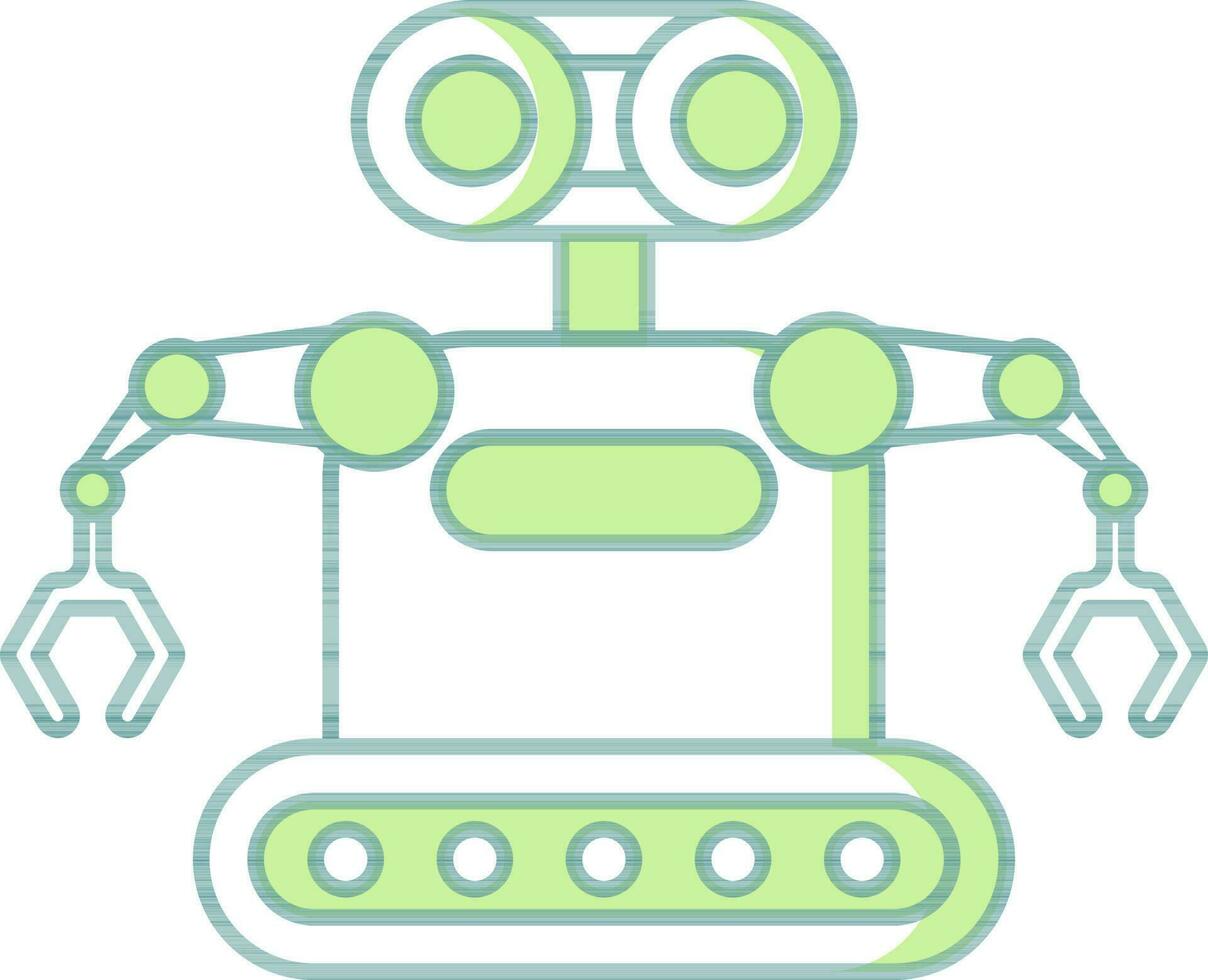 Robot Icon In Green And White Color. vector