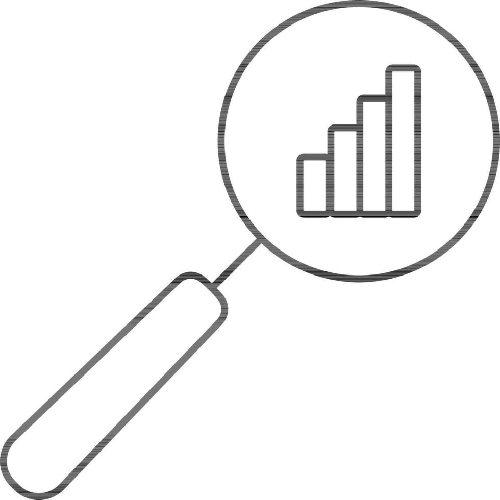 Search Bar Graph Icon or Symbol In Linear Style. vector