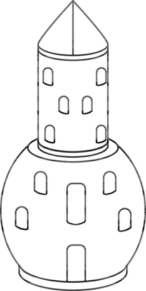 castillo torre icono en plano estilo. vector