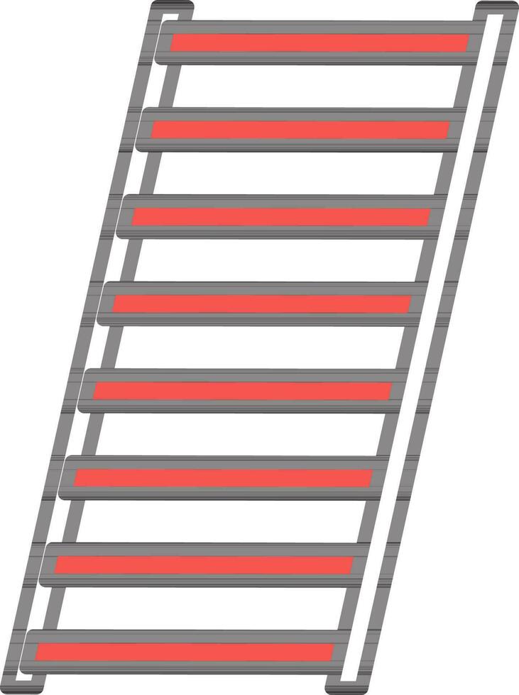 Ladder Icon In Red And White Color. vector