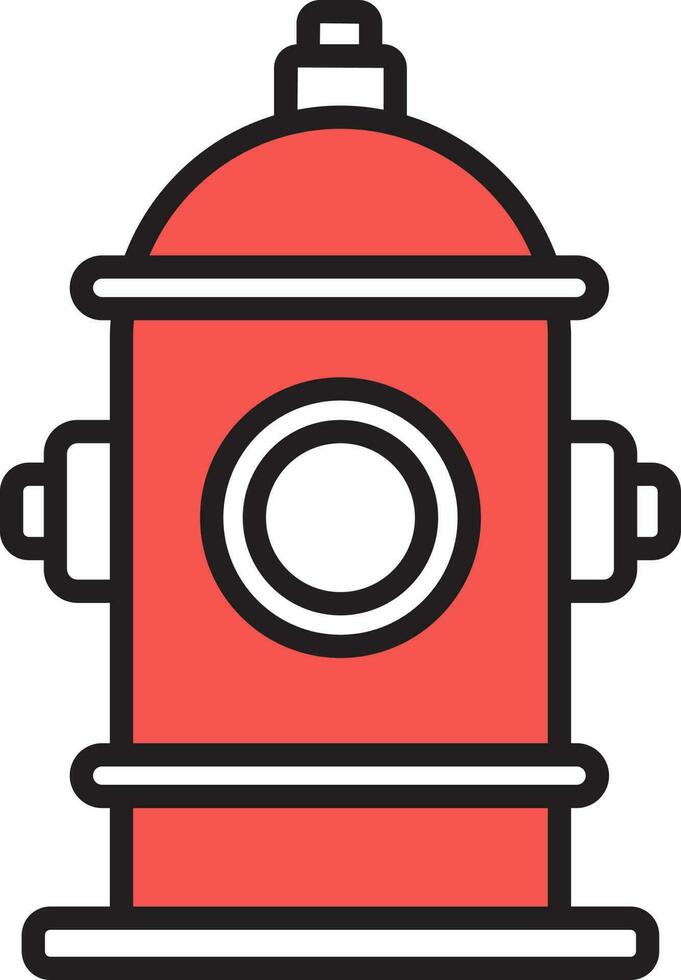 Fire Hydrant Icon In Red And White Color. vector