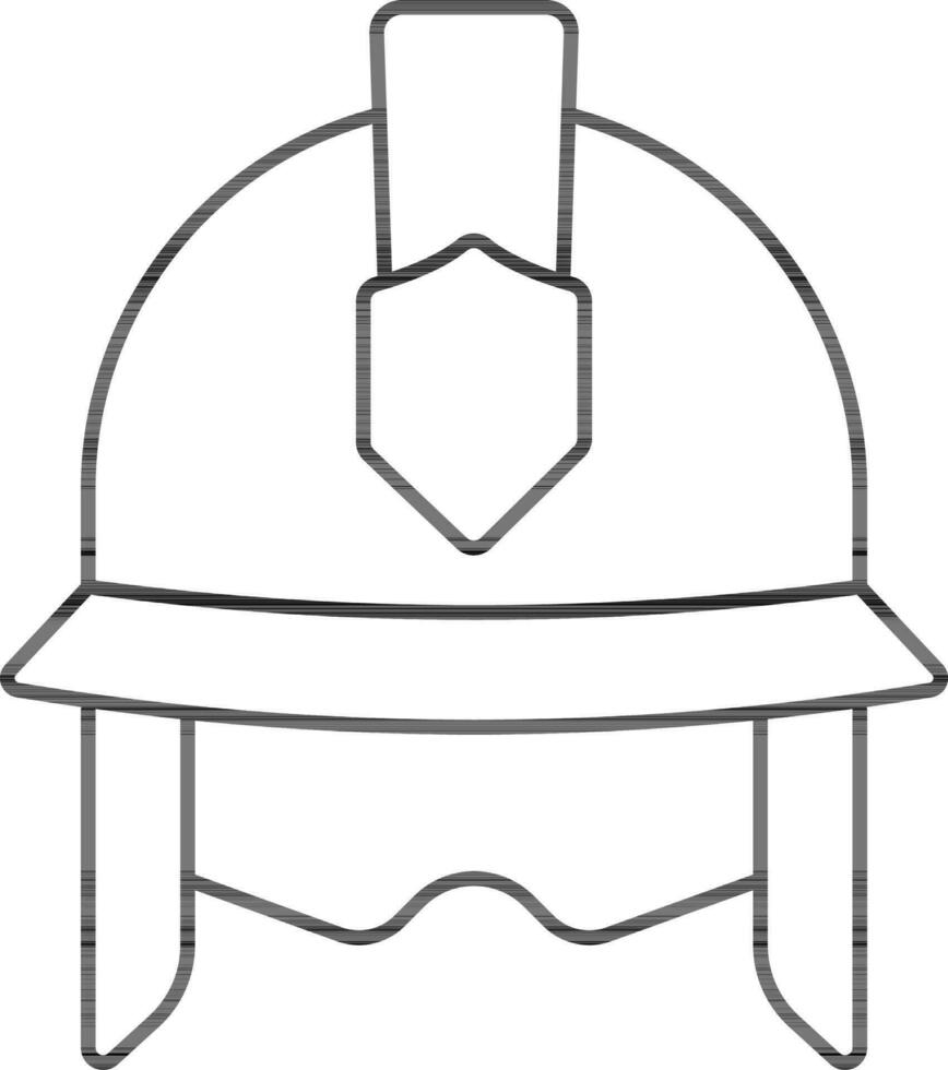 Ancient Helmet Icon In Black Outline. vector