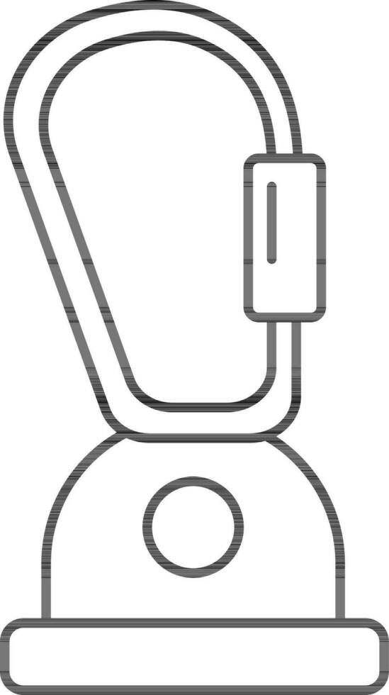 Stroke Style Carabiner Icon Or Symbol. vector