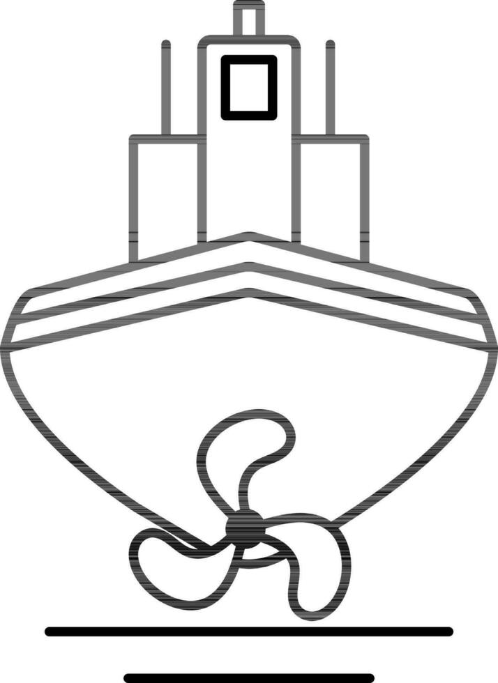 lineal estilo Embarcacion icono o símbolo. vector
