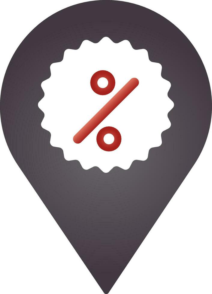 Sale Or Shopping Discount Offer Location Center Icon In Grey And Red Color. vector