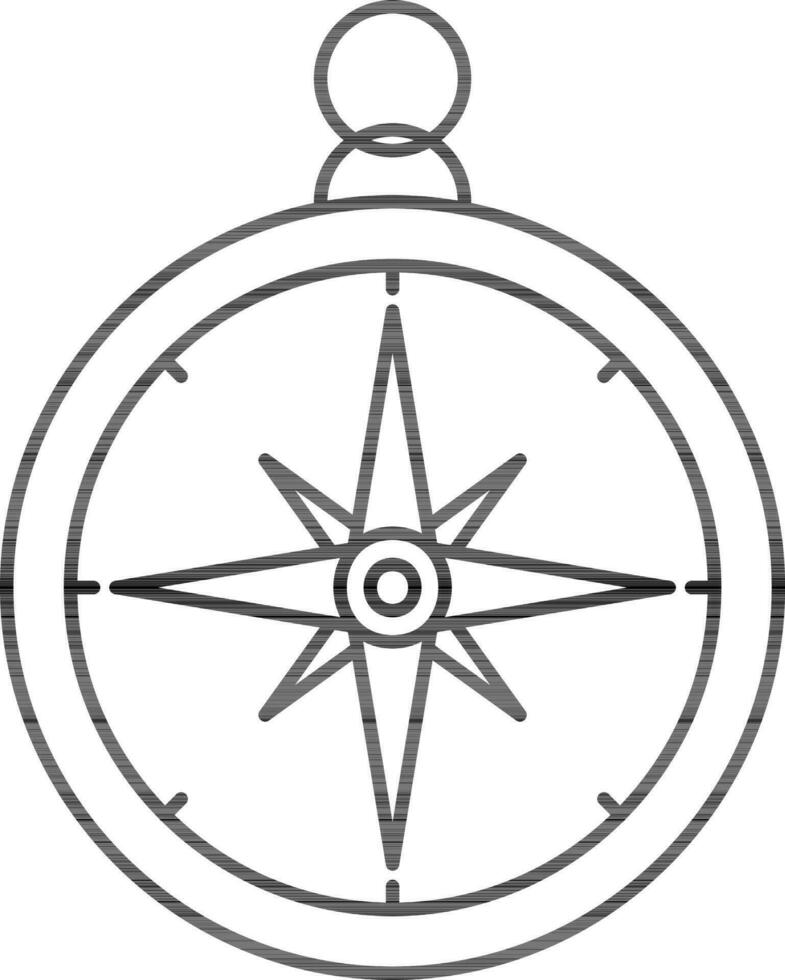 Thin Line Art Compass Icon Or Symbol. vector