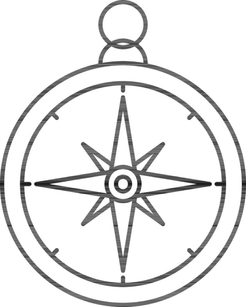 Thin Line Art Compass Icon Or Symbol. vector