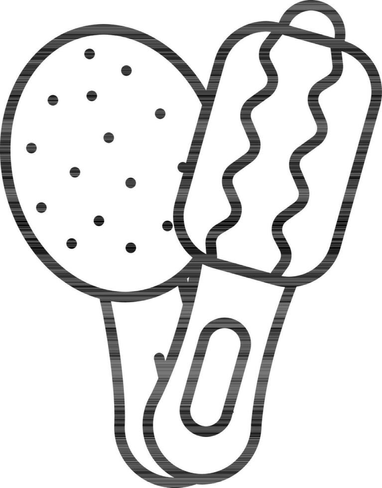 Illustration Of Hair Brush Icon In Thin Line Art. vector