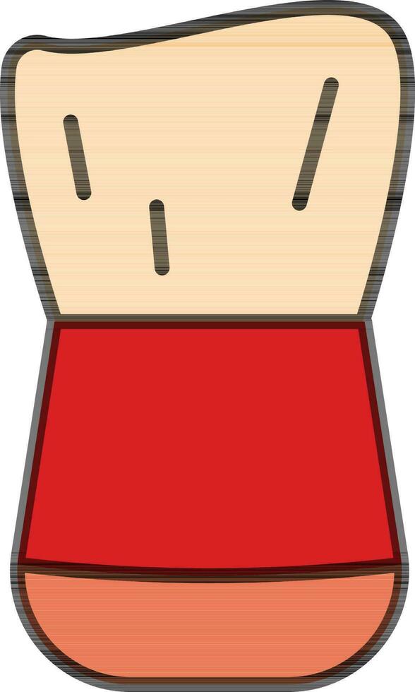 Shaving Brush Icon In Red And Orange Color. vector