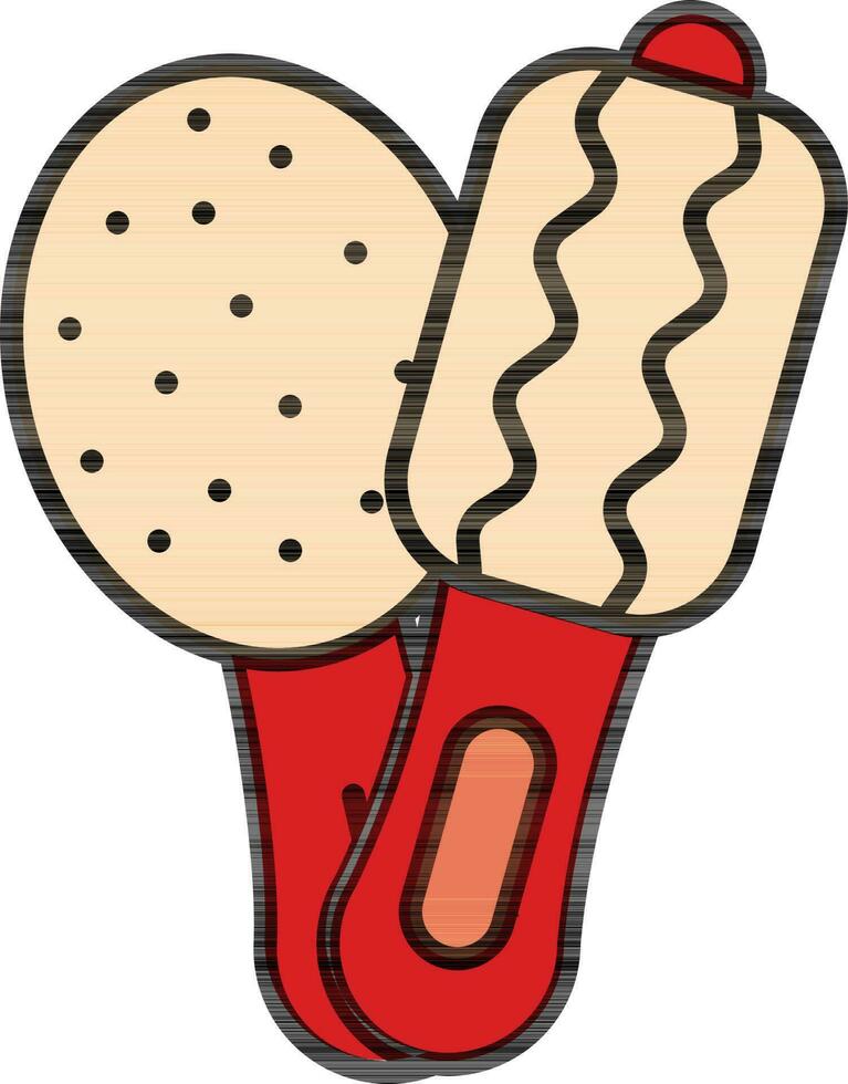 Illustration Of Hair Brush Icon In Red And Orange Color. vector