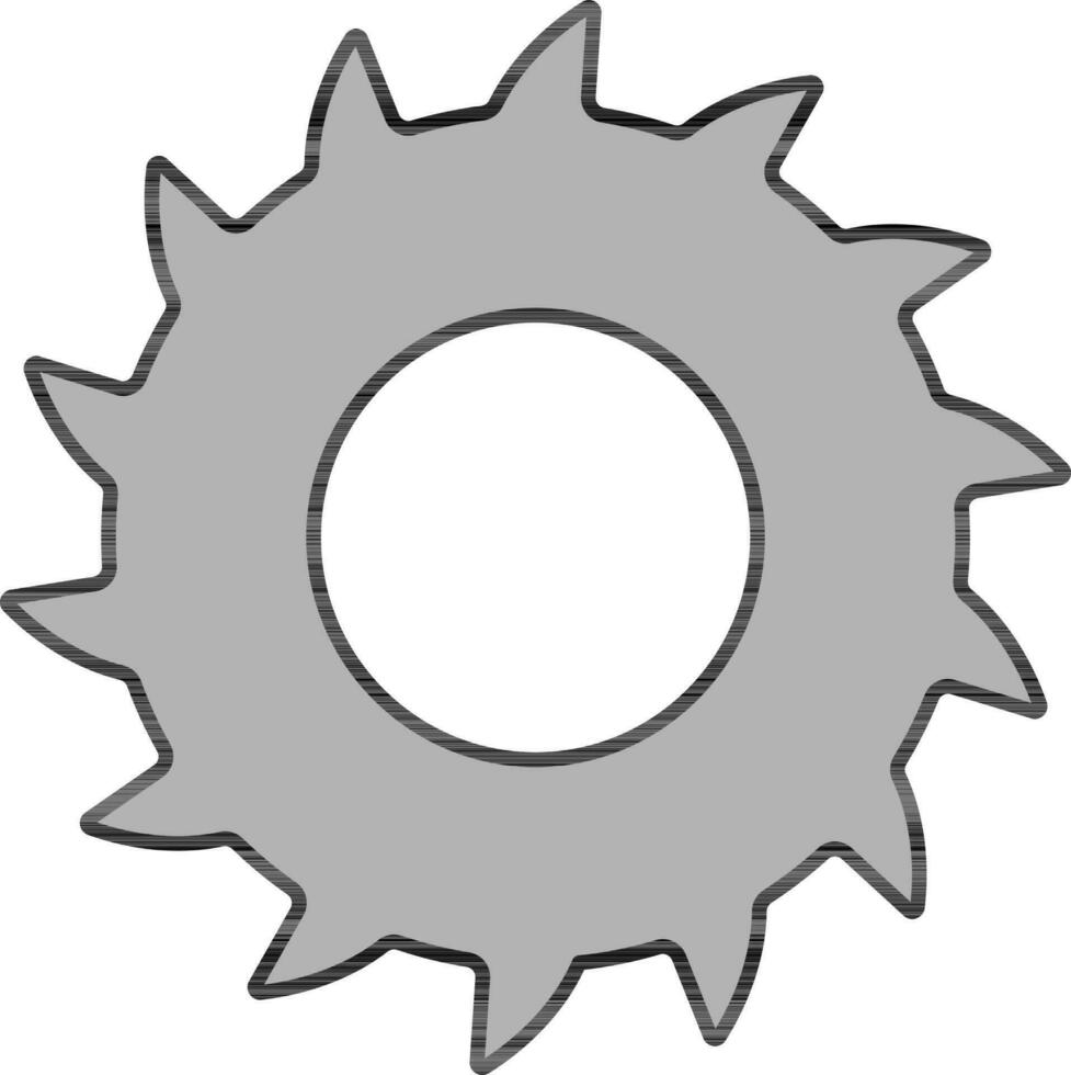 Circular Saw blade Icon In Grey Color. vector