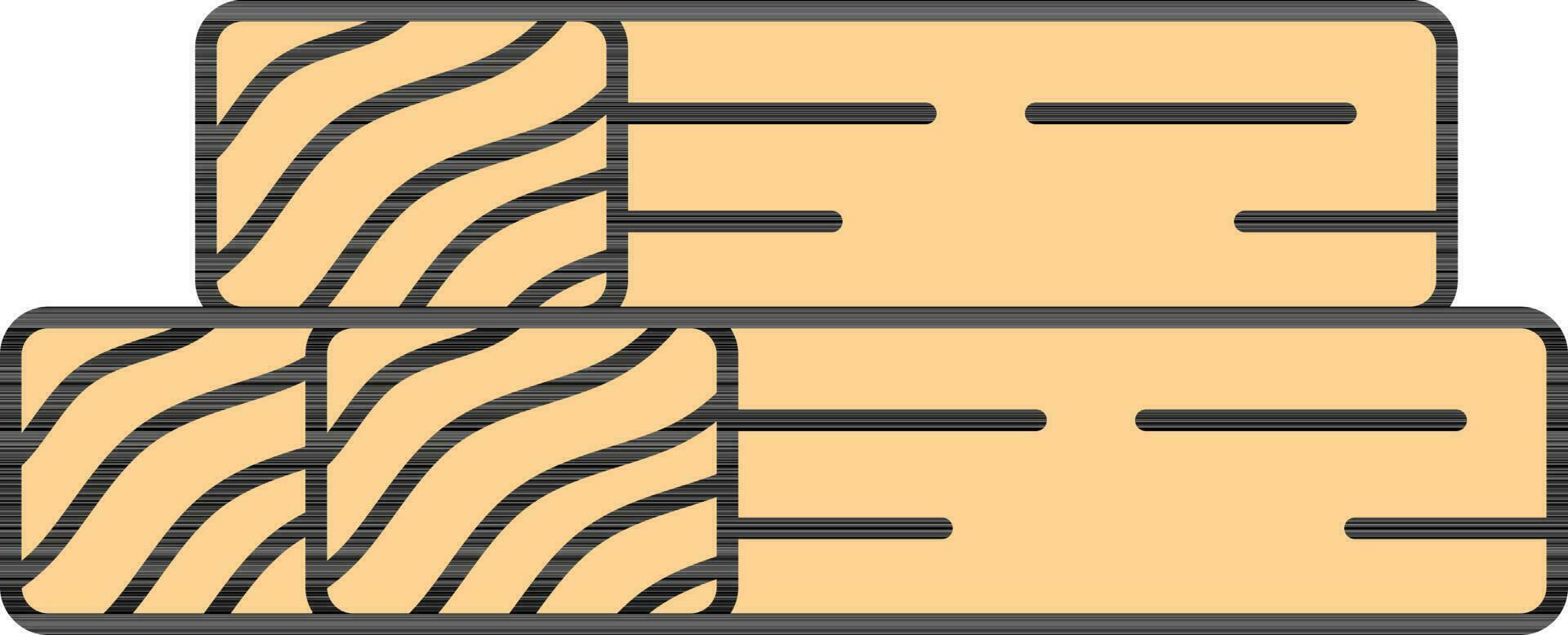 Wood Plank Stack Icon In Yellow Color. vector