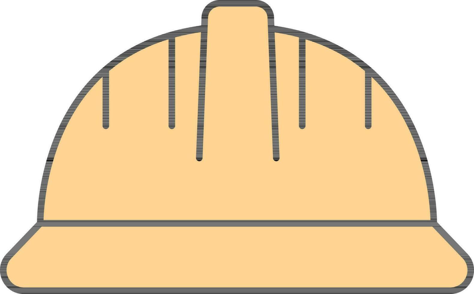 Hard Helmet Flat Icon In Yellow Color. vector