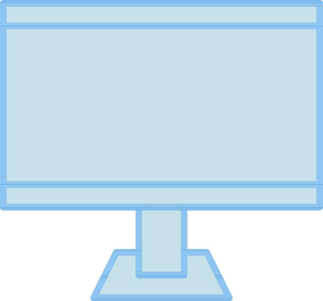 Flat Style Desktop Icon In Blue Color. vector