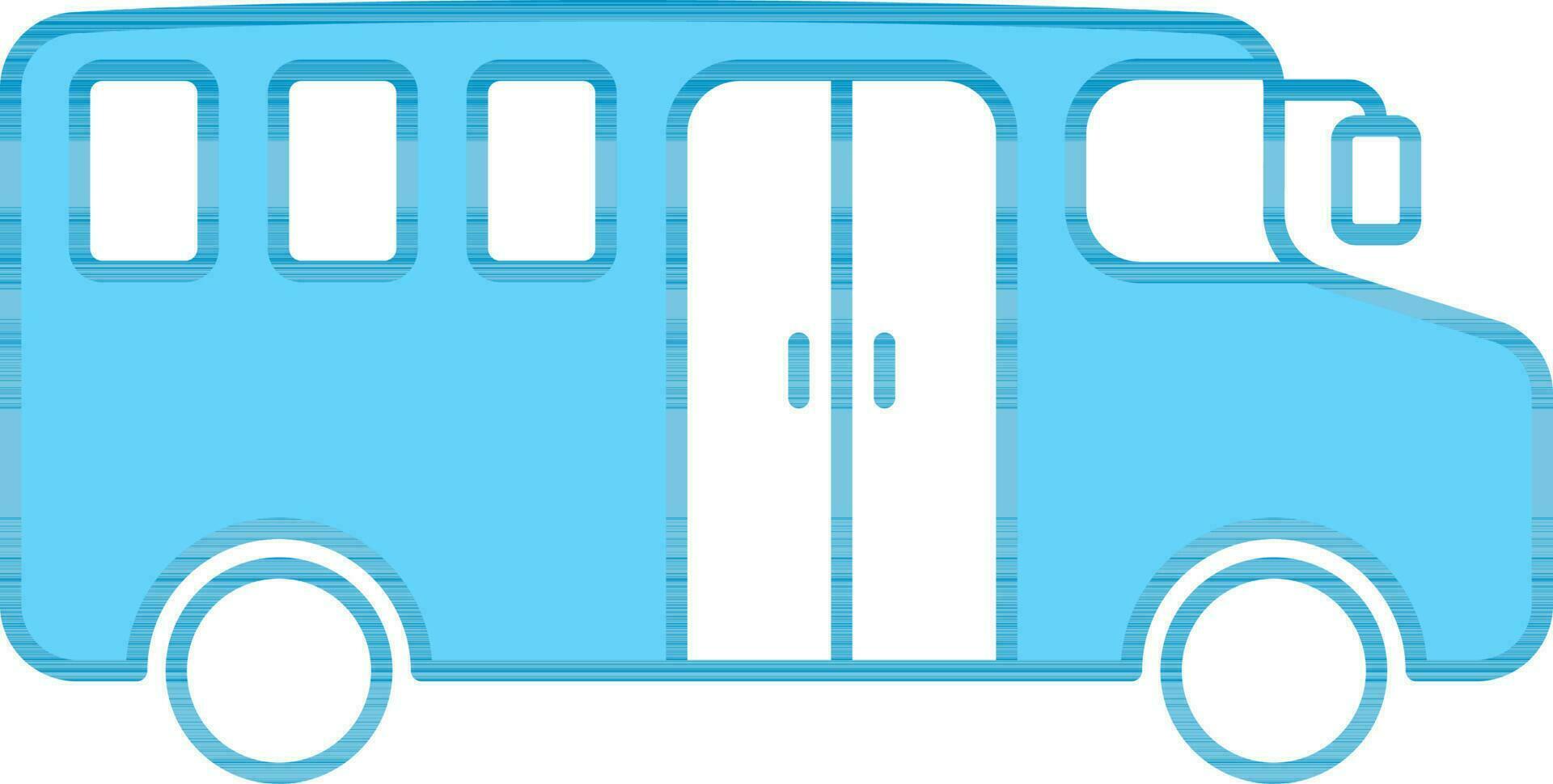 Blue Bus Icon In Flat Style. vector