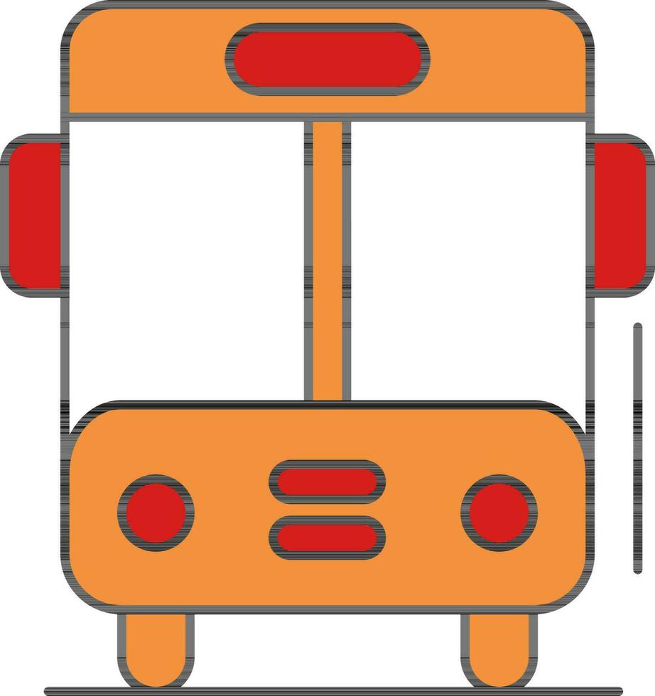 Illustration Of Bus Icon In Orange And Red Color. vector