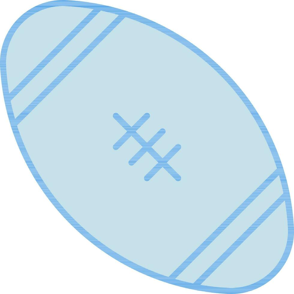 Blue Rugby Ball Icon On White Background. vector