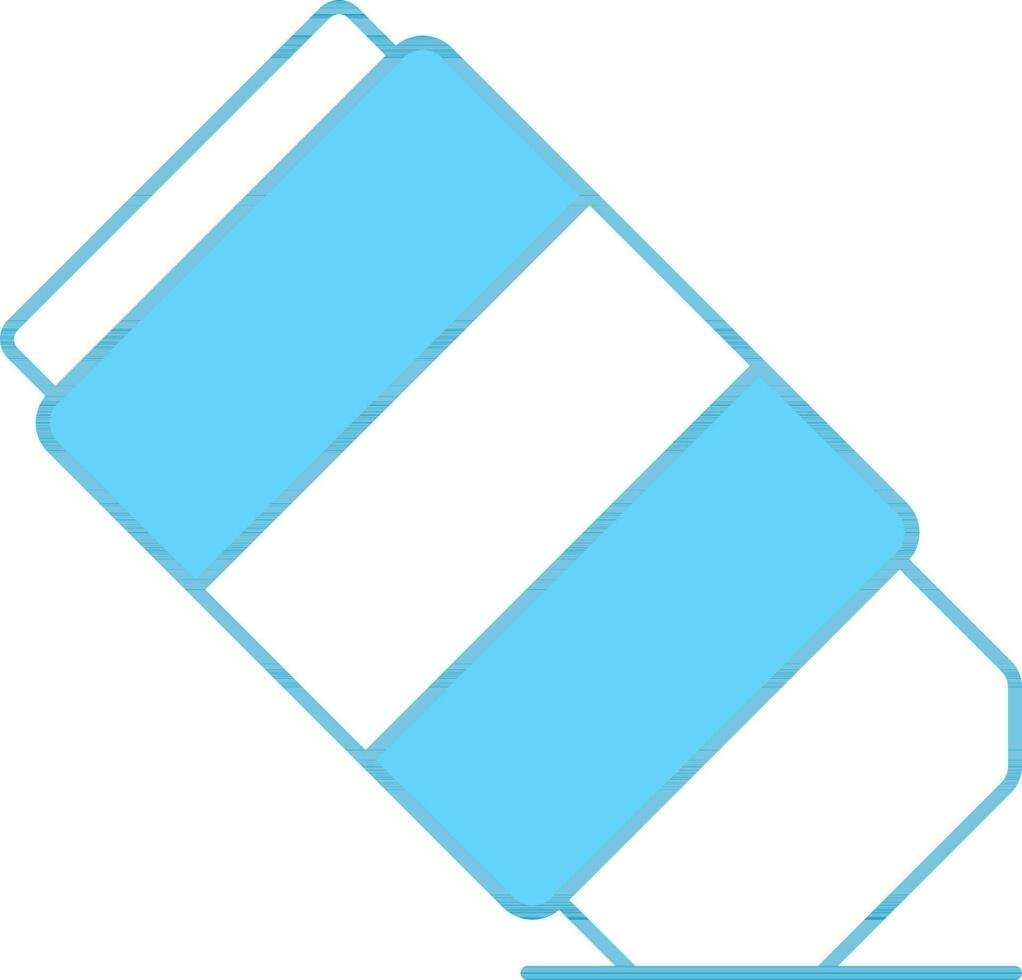Flat Style Eraser Blue And White Icon. vector