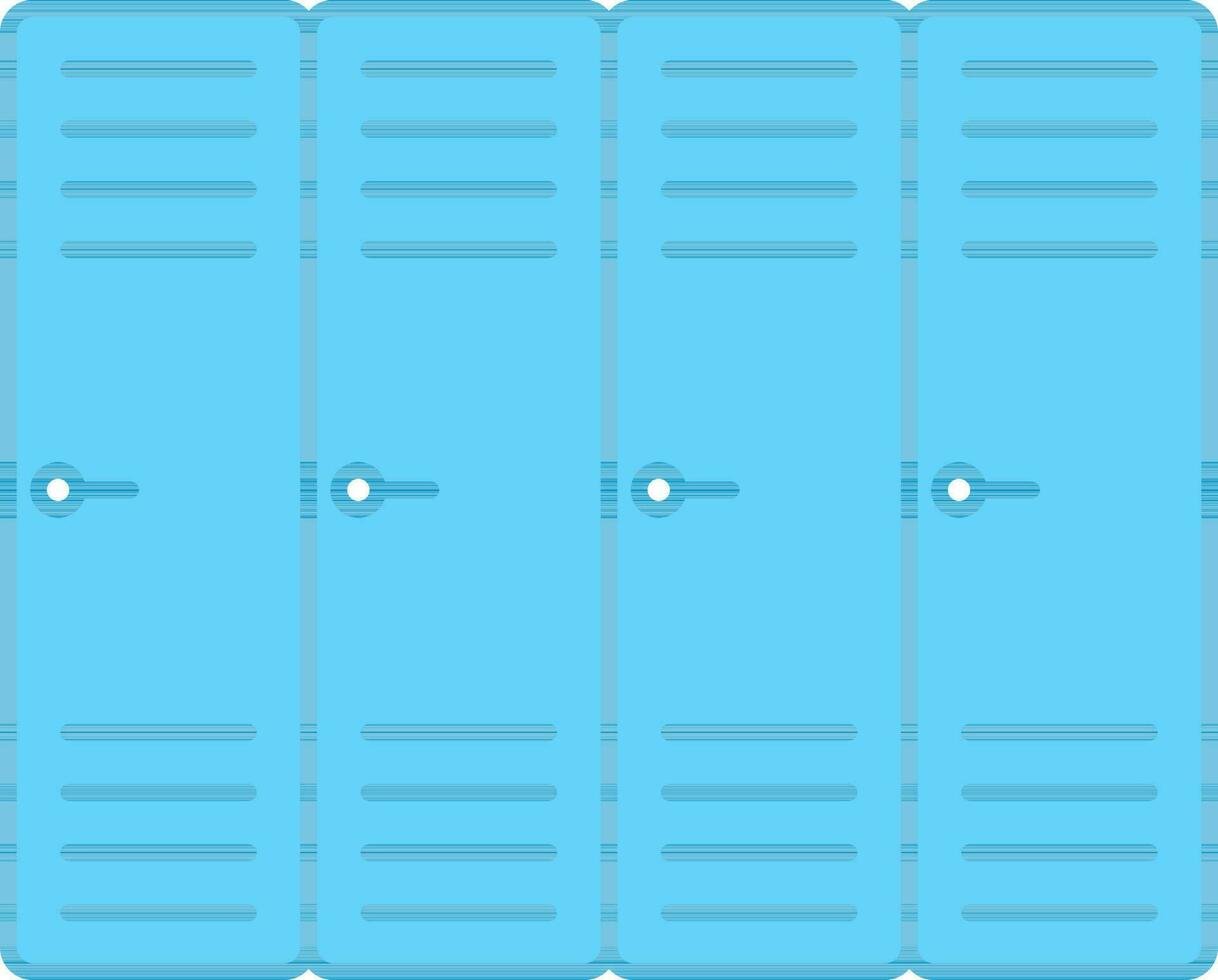 Flat Style Locker Icon In Blue Color. vector