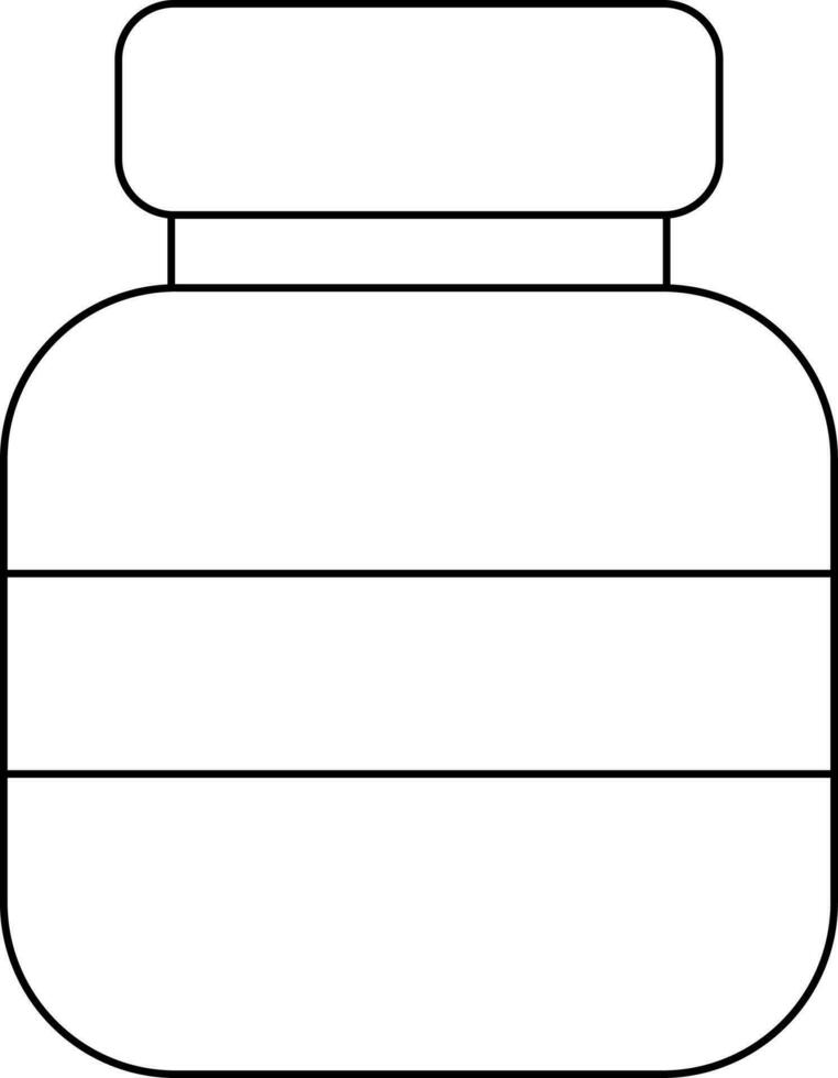 Isolated Medicine Or Liquid Bottle Icon In Thin Line Art. vector