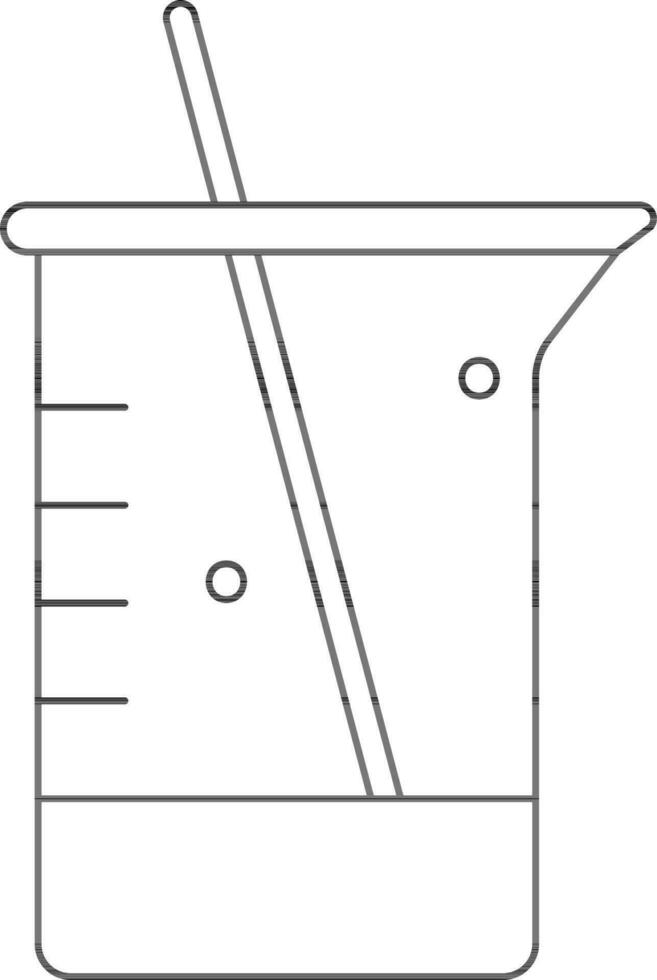 Chemical Flask With Glass Pipe Icon In Linear Style. vector