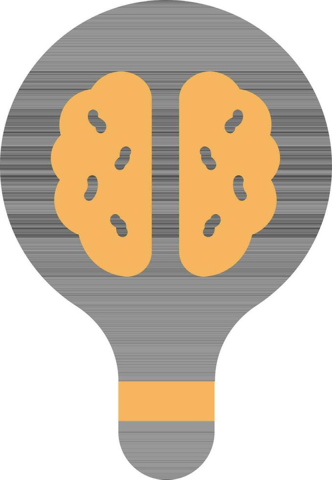 Creative Or Brain Idea Icon In Black And Yellow Color. vector