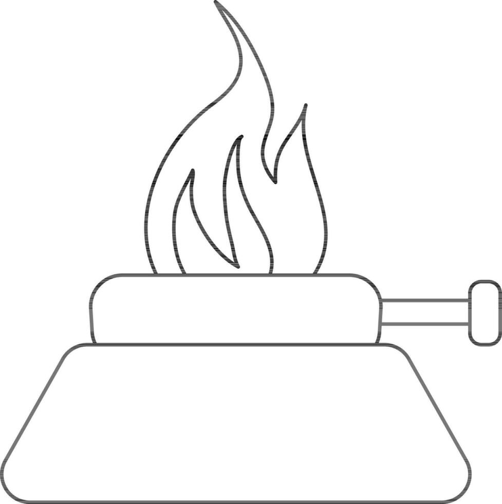 Bunsen Or Lab Burner Icon In Linear Style. vector