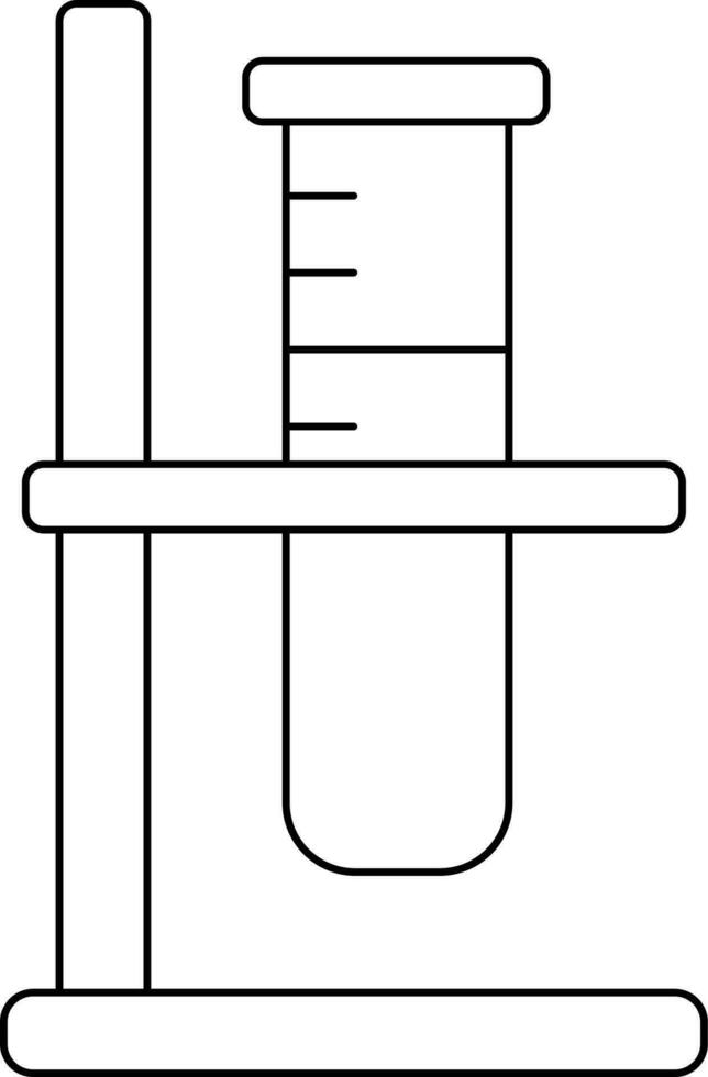 Isolated Test Tube Stand In Thin Line Art. vector