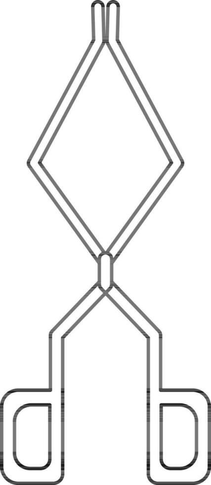 Illustration Of Crucible Tongs Icon In Line Art. vector