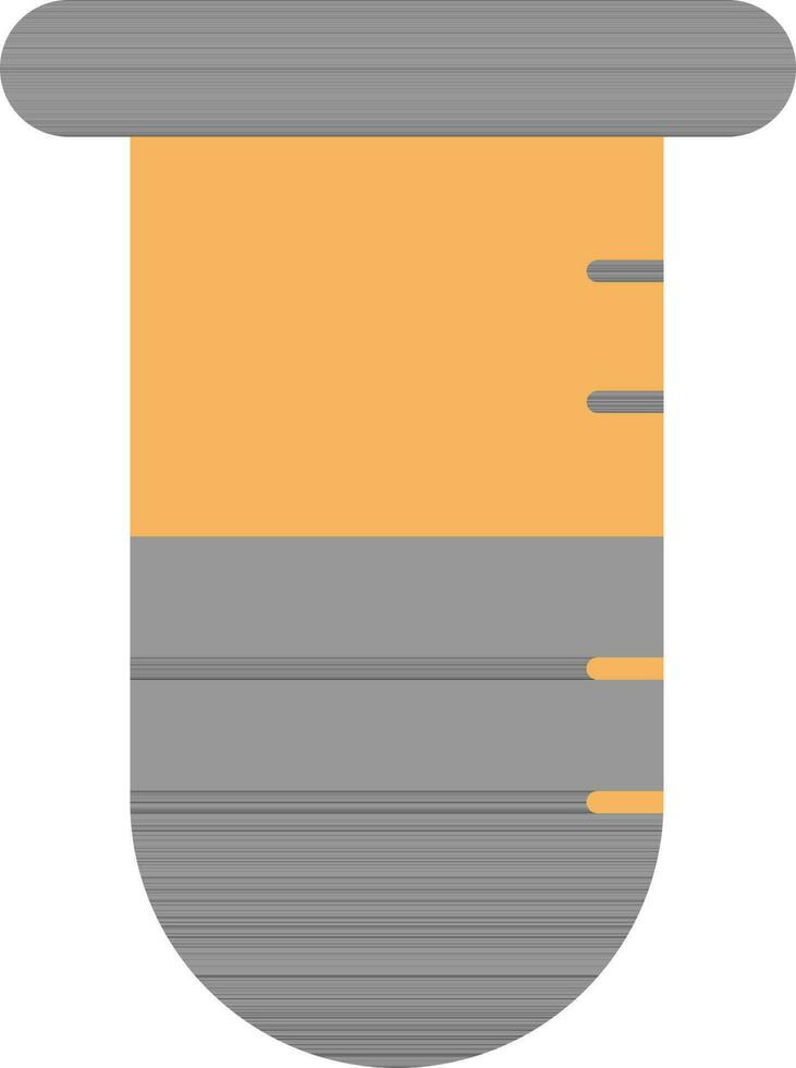Test Tube Icon In Black And Yellow Color. vector