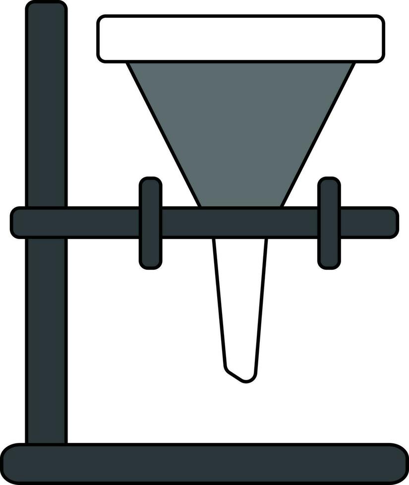 White And Gray Filter Or Funnel Stand Icon. vector