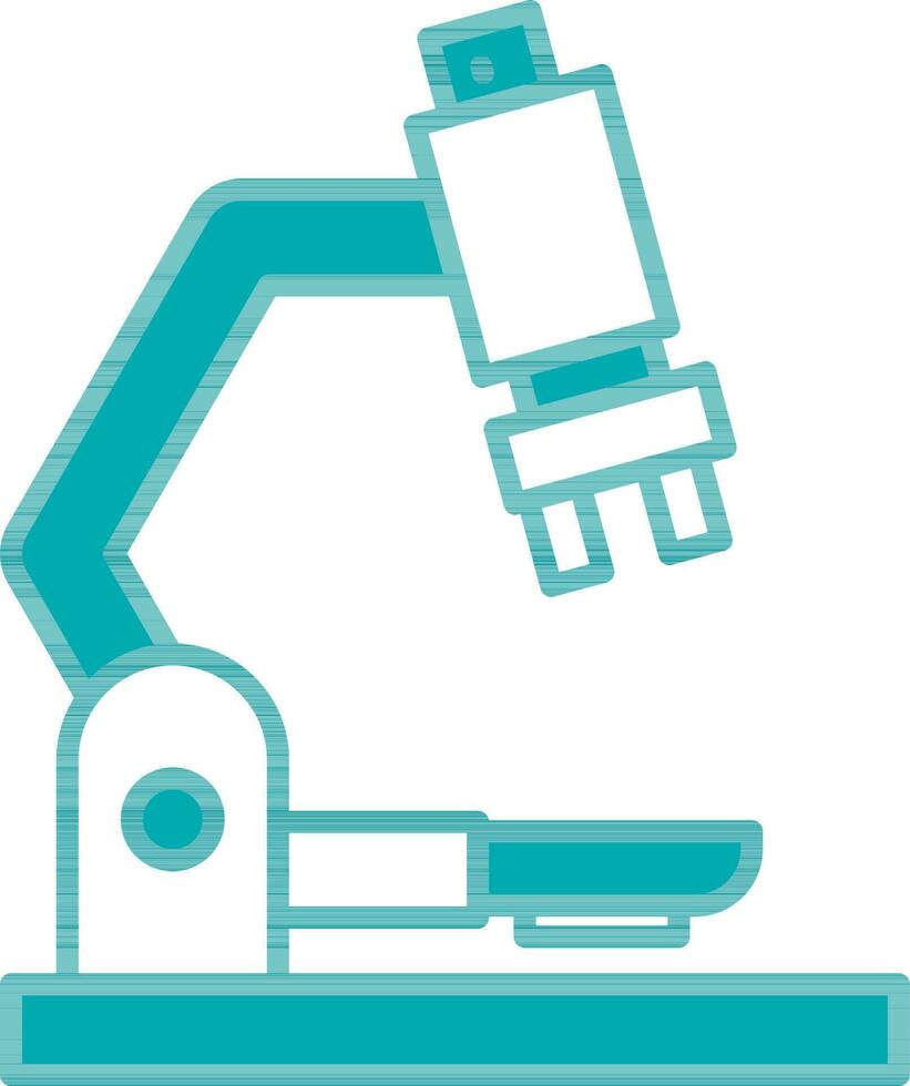 Microscope Icon In Cyan And White Color. vector