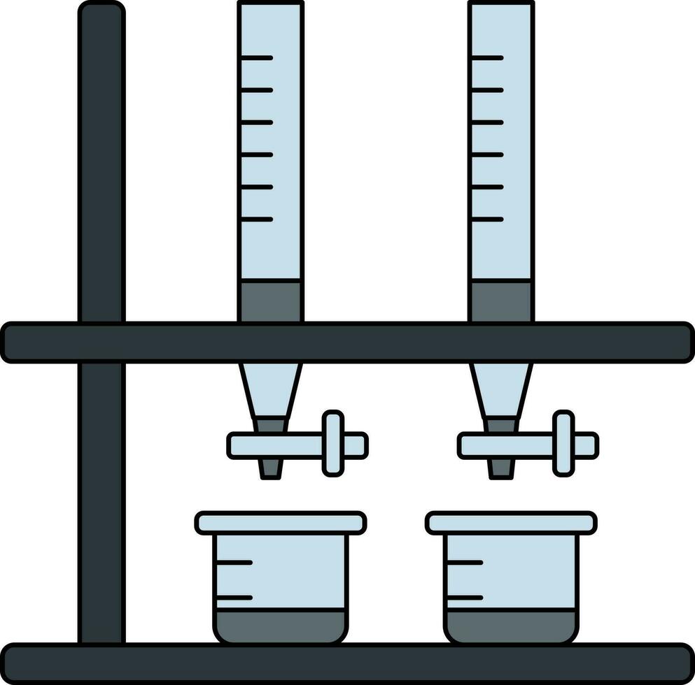 Blue And Gray Lab Experiment Kits Icon . vector