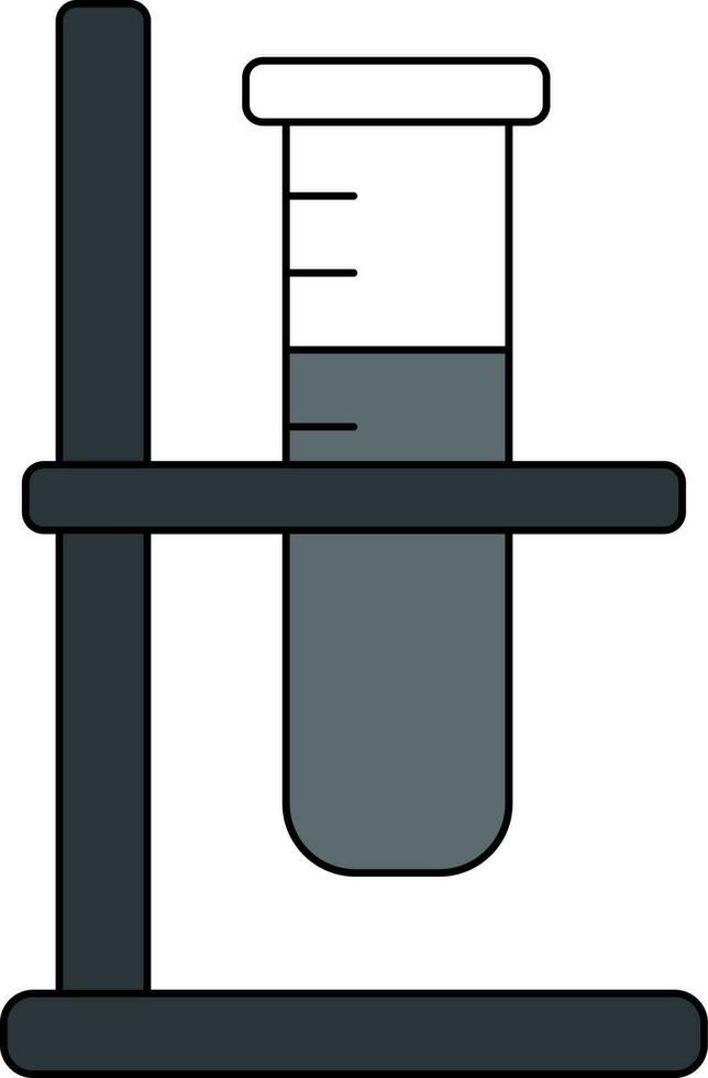 Isolated Test Tube Stand In White And Gray Color. vector