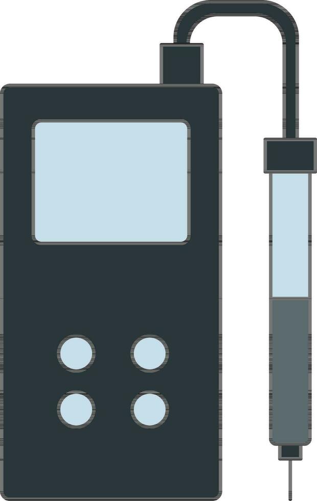 Isolated Ph Meter Icon In Blue And Gray Color. vector