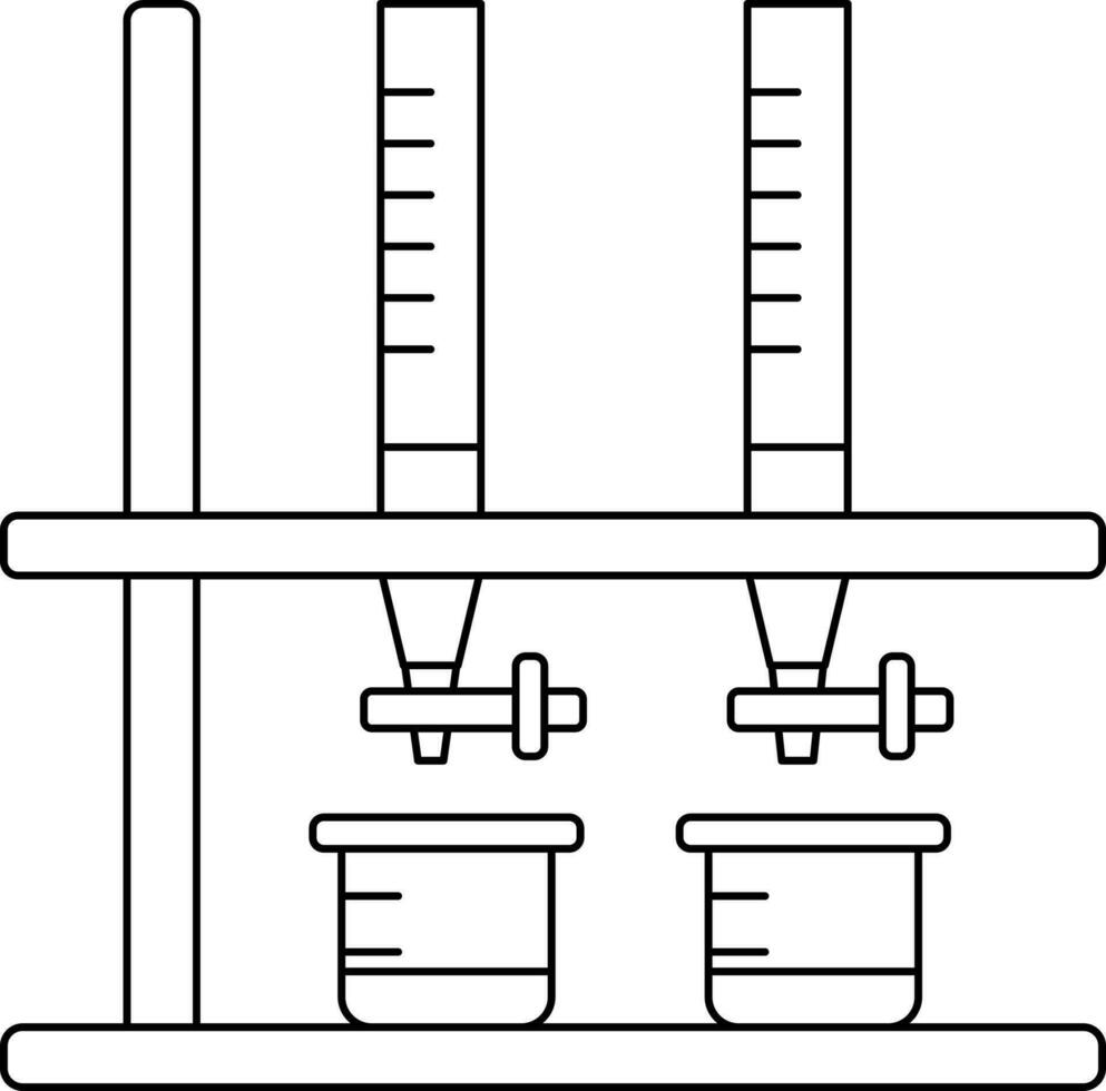 Black Outline Lab Experiment Kits Icon. vector